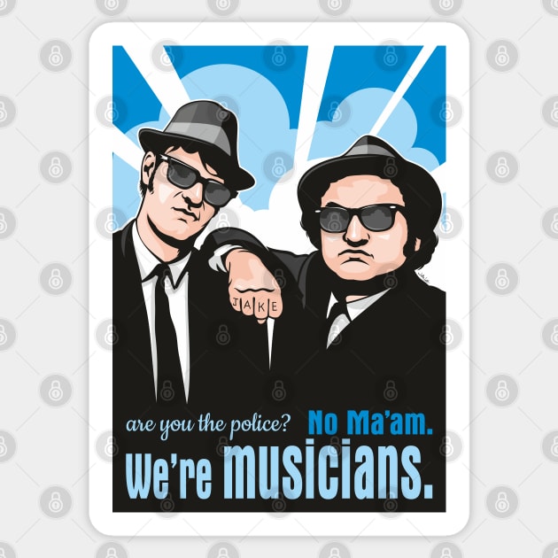 The Blues Brothers Sticker by Jamie Lee Art